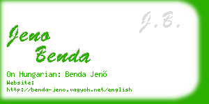jeno benda business card