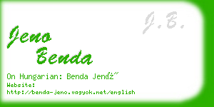 jeno benda business card